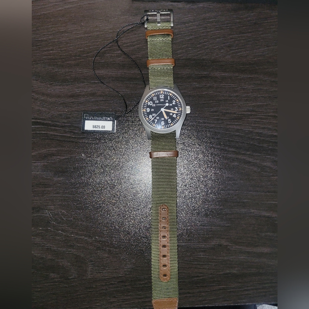 Hamilton Khaki Field Military Watch 42mm with Olive Green NATO Strap
